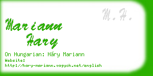 mariann hary business card